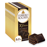 Ferrero Rocher dark chocolate bar coating highlights rich flavor and premium texture.