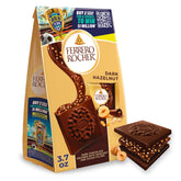 Ferrero Rocher premium dark hazelnut squares on a plate, ideal for sharing at gatherings.