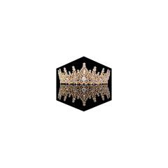 Fesciory gold crown for women with crystal tiara, ideal for elegant weddings.