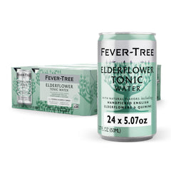 Fever Tree Elderflower Tonic Water bottle close-up for premium cocktails