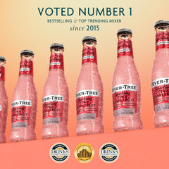 Fever-Tree Sparkling Pink Grapefruit poured into glass for refreshing drinks