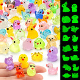 FEXIA glow mini duck figurine lights up gardens with a soft glow.