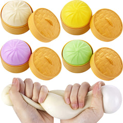 FFNIU colorful dumpling stress ball four-pack showing vibrant bun shapes for fidget play