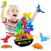 FFTROC dinosaur stacking blocks in wood for focused stacking play and learning
