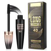 FGHJ 4D Silk Fiber Mascara bottle indicating waterproof, long-lasting formula