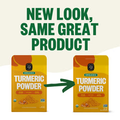 FGO Curcumin-rich turmeric powder being poured for curries and soups.