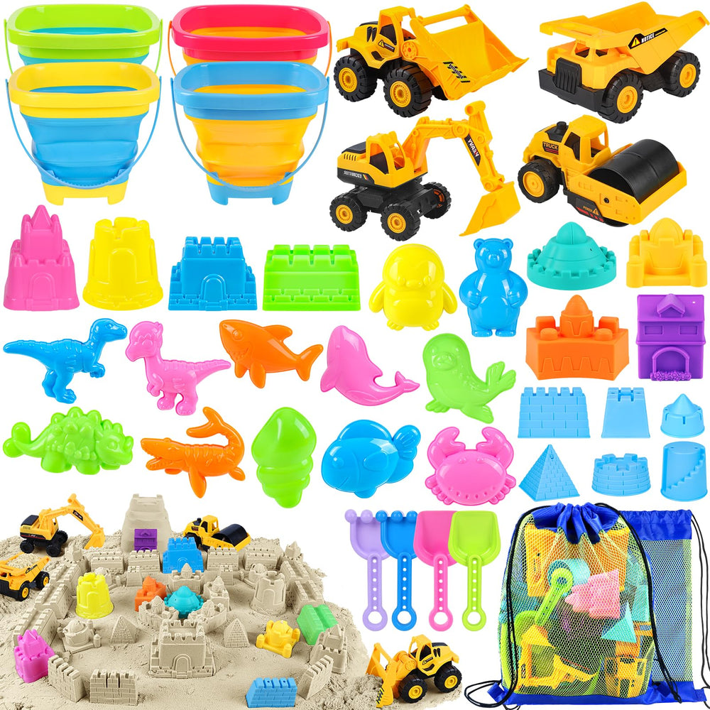 FHOZGECY folding buckets enable portable sand play and easy cleanup