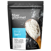 Fiber Gourmet low net carb flour bag highlighting keto-friendly ingredients for home baking