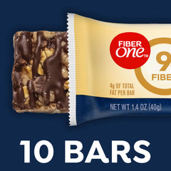 Close-up of oats and chocolate chips in Fiber One bar, showing texture