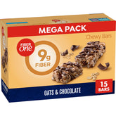 Fiber One Chewy Bars Oats & Chocolate on counter, ready for a quick snack.