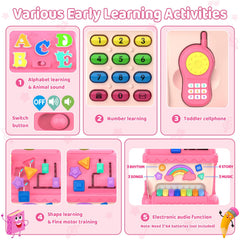 Fidecexv safe portable busy toy with a roof handle for travel play