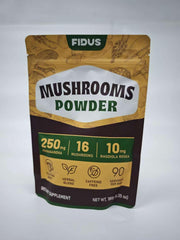Fidus mushroom powder scoop ready for convenient serving.