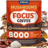 Fidus 16 in 1 mushroom coffee bottle front view supports daily focus and energy