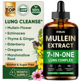 Fidus Mullein Drops bottle pour for easy dosing and potential lung support.