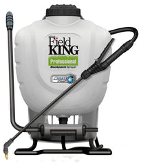 Field King 190328 backpack sprayer with wand storage for quick setup.