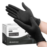 FifthPulse Black vinyl gloves showing 3mil thickness for durable daily tasks.