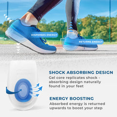 Figly heel cushions two sizes chart to guide a proper fit.