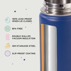 Fijinhom insulated bottle cap blue, keeps beverages at temperature