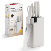 FikShot 6 piece knife set with built in sharpener in the block for easy maintenance