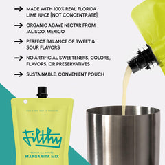 Florida lime juice close-up highlighting fresh, real juice in Filthy Food mix