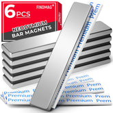 FindMAG neodymium magnet 6-pack bar magnets with strong hold on metal surfaces