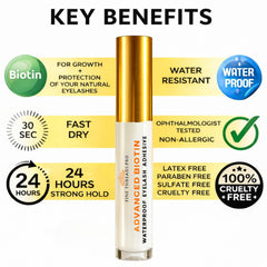 Fine Threads Pro brush-on lash glue application for precise placement