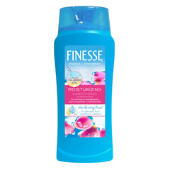 Finesse Restore Strengthen conditioner bottle showing nourishing formula for dry hair.