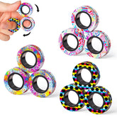 Finger Rock 9Pcs magnetic rings collection for portable fidget play and stress relief