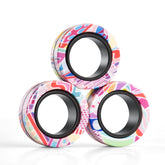 Finger Rock magnetic rings pack shot shows vibrant colors and smooth rotation for focus.