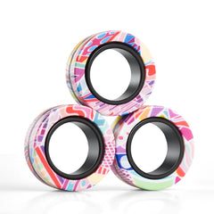 Finger Rock magnetic rings pack shot shows vibrant colors and smooth rotation for focus.