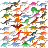 FINGOOO 39-piece mini dinosaurs collection showcases assorted colors for party decor and cake toppers