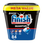 Finish Quantum pods in tub top view promise powerful cleaning for busy kitchens