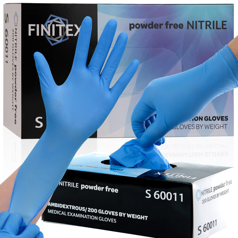 FINITEX blue nitrile gloves 200pcs box with 3-5mil thickness for durability