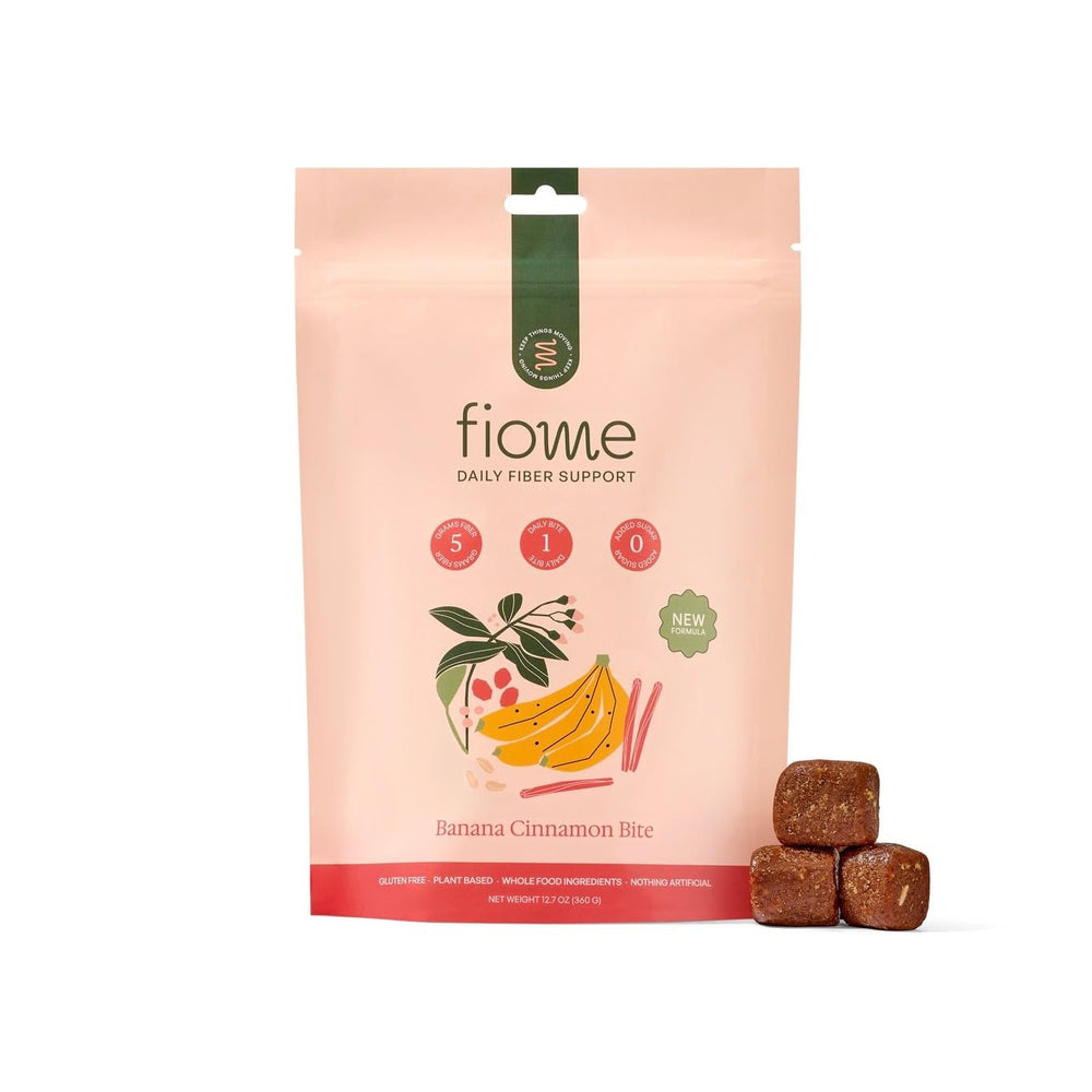 Fiome Fiber Bites packaging for convenient daily fiber solution