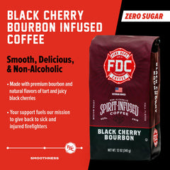 Pour-over setup featuring Fire Department Coffee Black Cherry Bourbon Infused grounds.