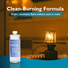 Close-up of Firefly Fuel Clean Lamp Oil label with Kosher certification.
