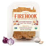 Firehook Everything Like the Bagel Crackers box-front view signals artisanal quality