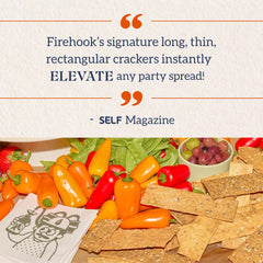 Crackers paired with cheese and dips from Firehook Sea Salt line.