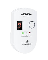 Firlarm natural gas detector front view with LED display for quick status