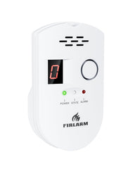 Firlarm natural gas detector front view with LED display for quick status