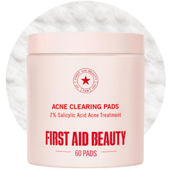 First Aid Beauty Acne Pads bottle pour for easy, on-the-go blemish control.