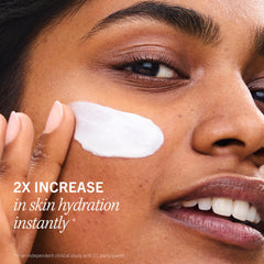 First Aid Beauty Ultra Repair Cream swirl texture showing creamy, comfortable application.