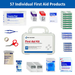 First Aid Only 6060 gauze rolls and pads ready for wound care.
