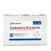 First Aid Only 9302-25M kit case with rugged metal enclosure for quick job-site access