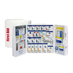 First Aid Only SmartCompliance 50-person cabinet wall-mounted for rapid access.