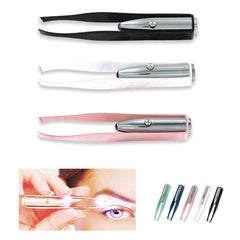 First Choice 3 stainless steel LED lighted tweezer with LED between blades for precise plucking.