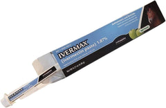 First Companion Ivermax paste label closeup showing dosing and safety information.