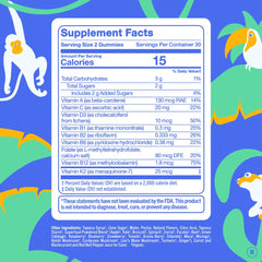 First Day Kids Multivitamin Gummies fruit flavors closeup highlights strawberry and orange tastes.