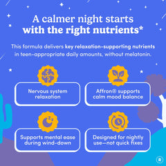 No melatonin label on First Day Nighttime Reset, hormone-free sleep support option.