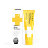 First Honey wound ointment bottle closeup showing active Manuka honey for healing.